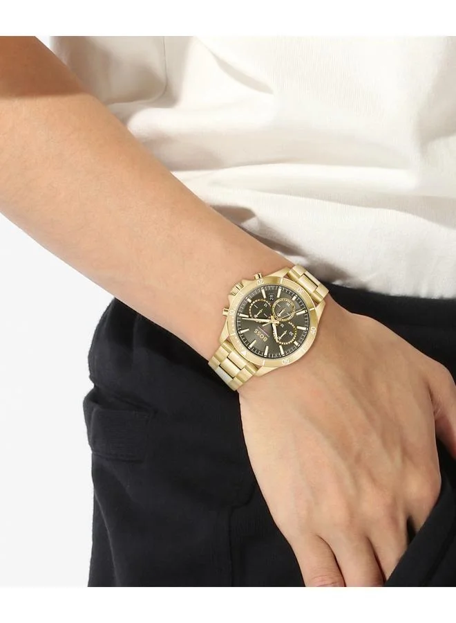 BOSS  Troper Collection Chronograph Quartz Watch For Men With Gold-Tone Stainless Steel Bracelet - 1514059 for Men | Best Price UAE